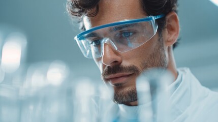 Laboratory research analysis of scientific experiments modern lab professional portrait high-tech environment close-up view