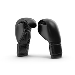 Black Boxing Gloves Professional Fight Gear and Equipment 3d Png