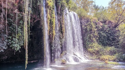 Serene Waterfall in Lush Greenery