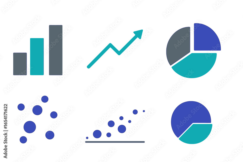 Poster glowing financial charts and graphs with upward trends on dark textured background, symbolizing grow