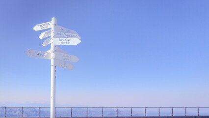 Directional Signpost Against Blue Sky