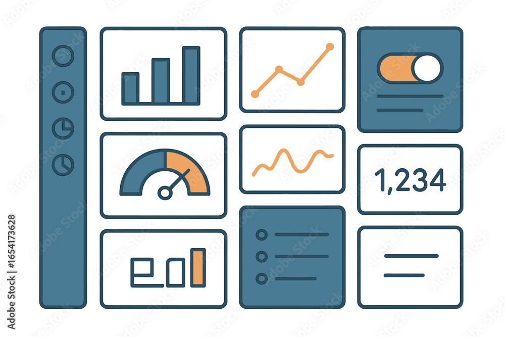 Aufkleber data visualization elements for interactive dashboard design