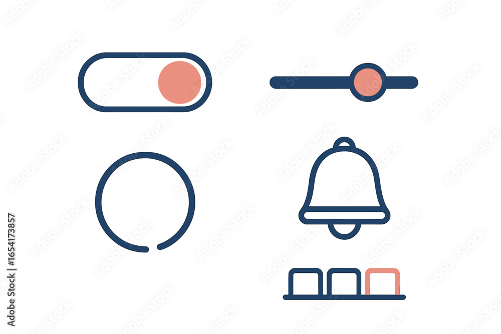 Poster vector illustration of user interface elements for web design