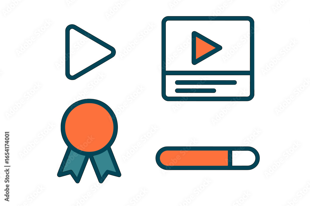 Poster graphic of multimedia elements for digital content creation