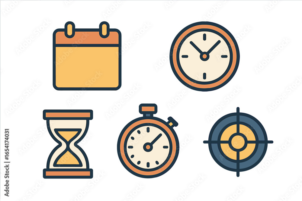 Poster vector illustration of time management tools for efficient scheduling