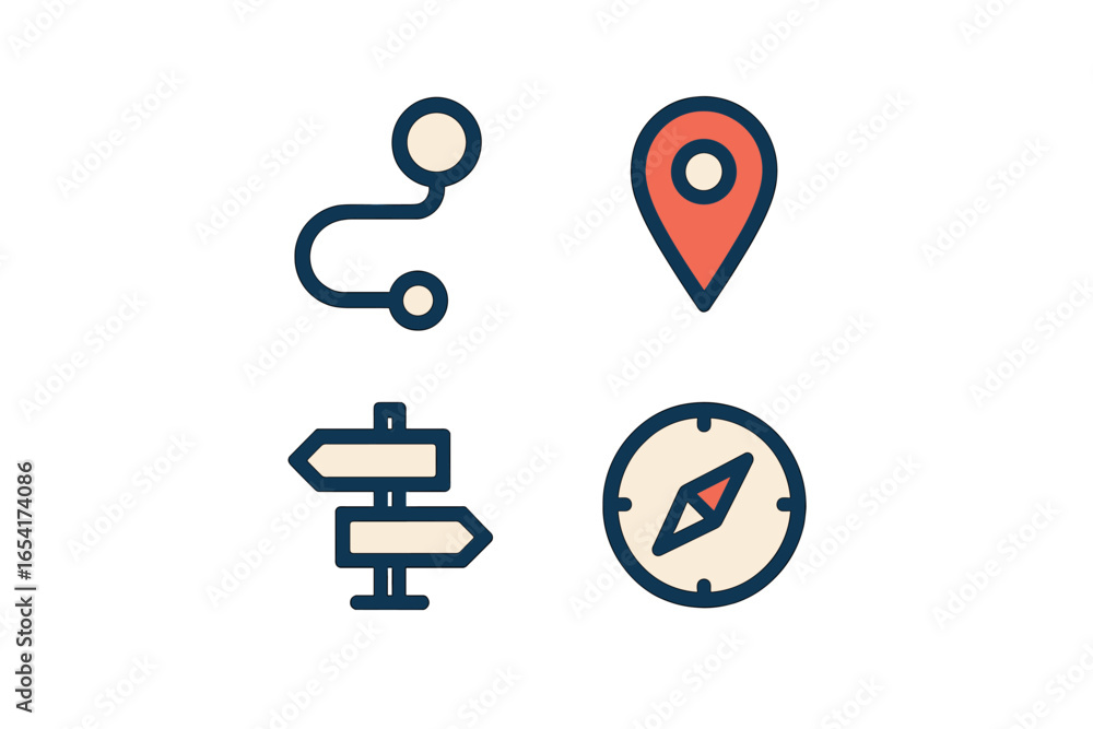 Aufkleber navigation elements in vector illustration for digital use