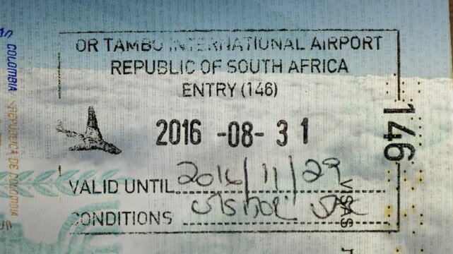 collection of passport stamps and visas 