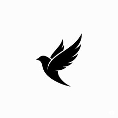 Obraz premium A dove of peace vector illustration depicting a flying bird with a peace sign, a symbol of freedom