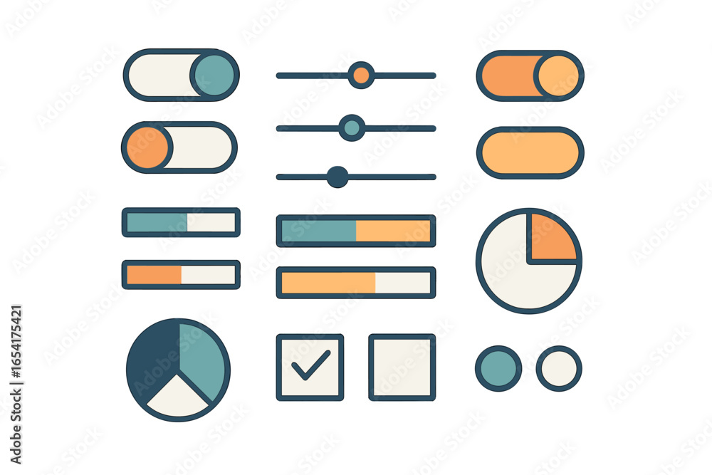 Aufkleber vector art of ui elements for digital apps