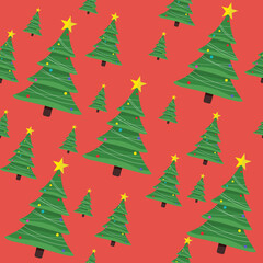 Christmas tree seamless pattern vector