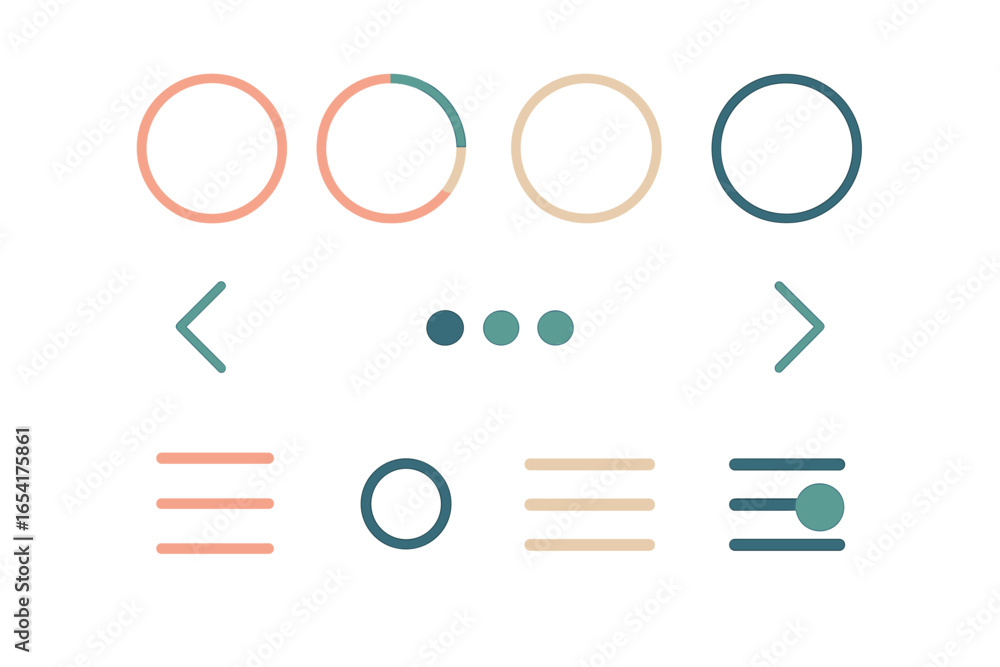 Poster colorful vector illustration of user interface elements for design