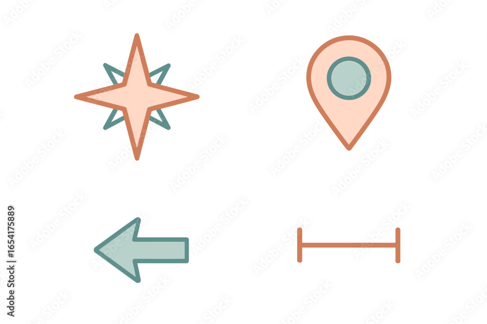 Poster vector illustration of navigation symbols for various uses