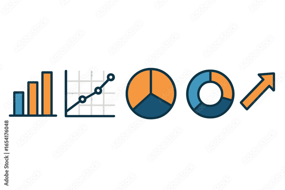 Poster vector illustration of data analytics and growth indicators