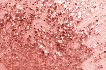 Beautiful silver glitter as background, closeup