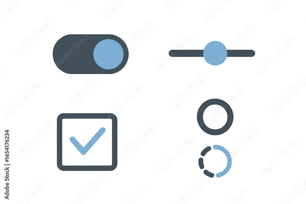 Aufkleber vector illustrations of ui elements for digital apps