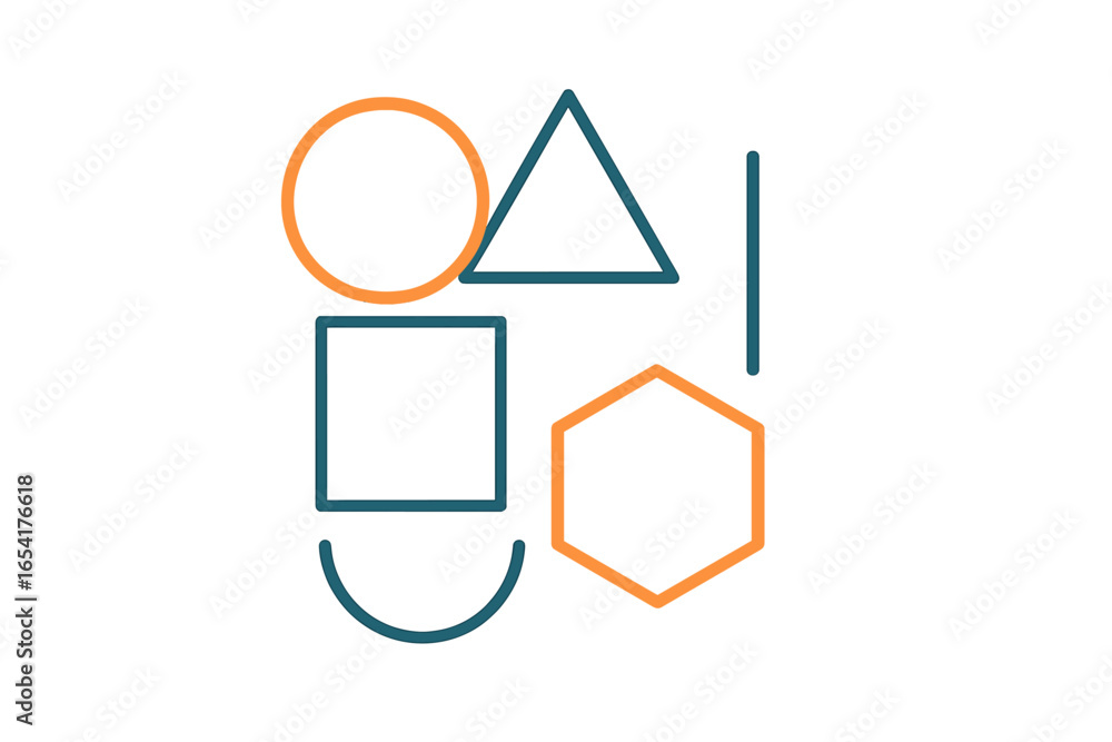 Poster geometric shapes collection in vector style for design projects