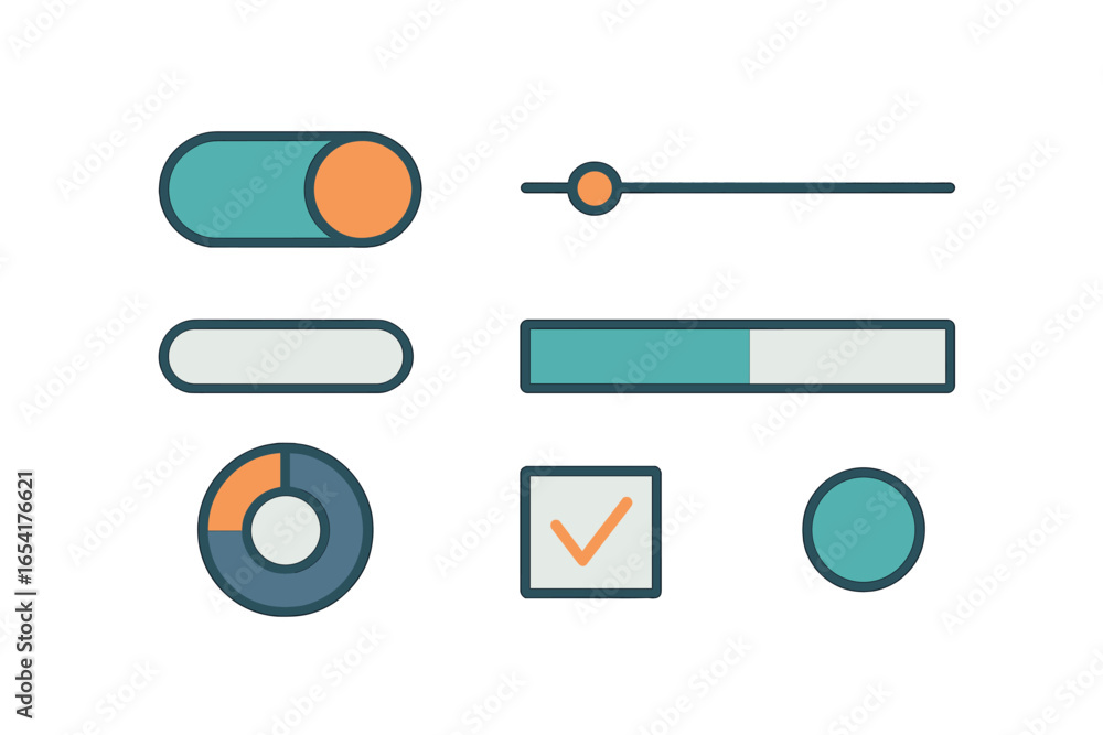 Poster vector illustration of user interface elements for digital design