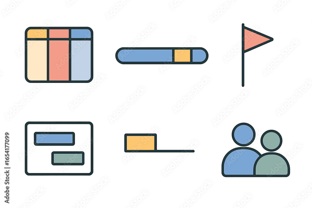 Poster vector art of digital design interface elements