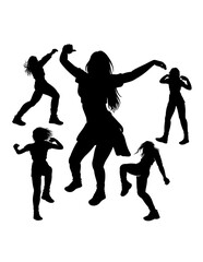 Female dancing performance modern and traditional silhouette