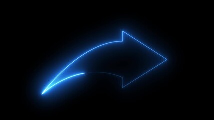 share arrow icon animation. abstract share glowing neon line color arrow animation on black stock footage video - Powered by Adobe