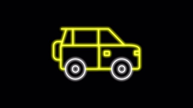 Neon Outline SUV Icon - Dynamic Minimalist Design