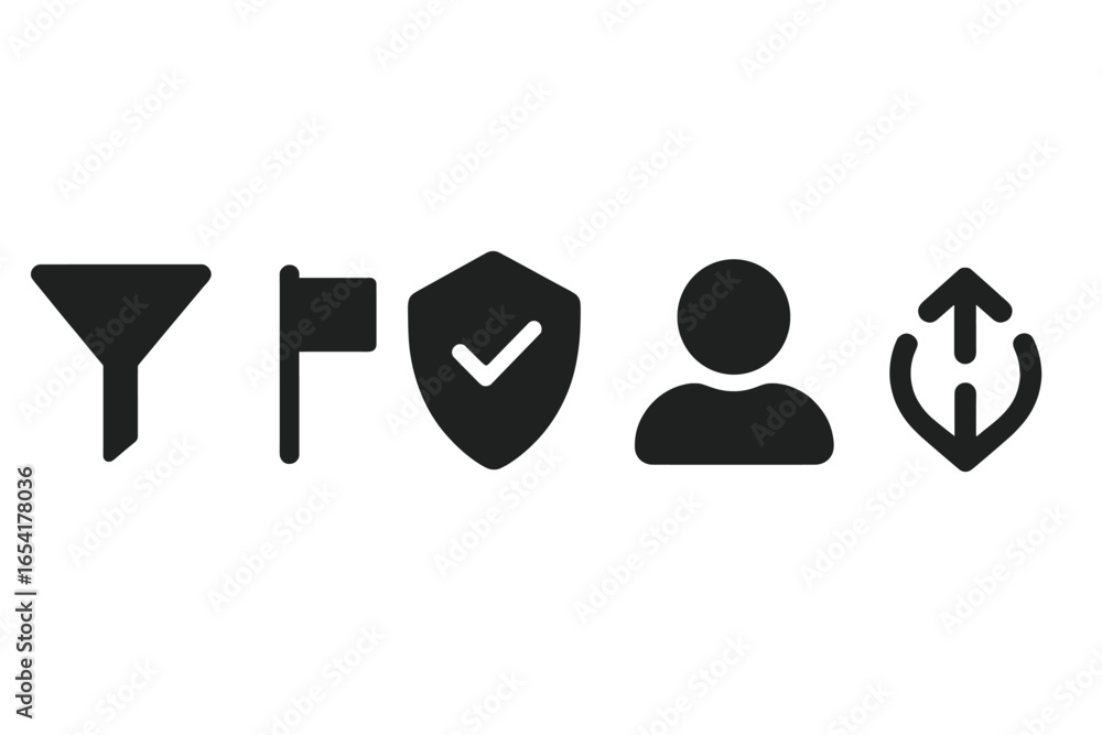 Poster vector illustration of various icons representing user interactions