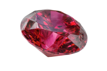 A red diamond is sitting on a white background