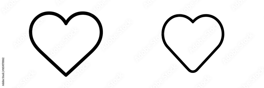 Poster different styles of heart shapes shown side by side in a simple and minimalistic design on a plain b