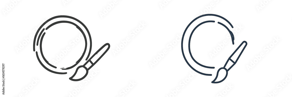 Poster creative art tools for painting on a blank canvas displayed in a simple and minimalistic style durin