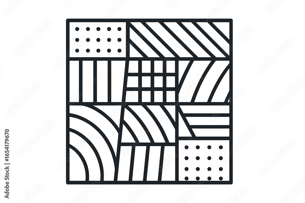 Poster geometric patterns showcasing lines and shapes in a modern, minimalist design suitable for various c