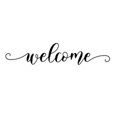 Welcome lettering text