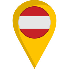 Austria Flag Location Pin Icon