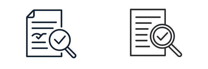 Detailed examination of documents with magnifying glass on a clean background during office hours