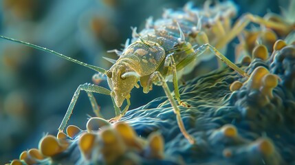 Obraz premium Close up macro shot of a delicate shrimp on a coral reef
