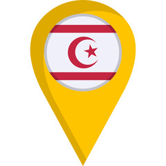 Nothern Cyprus Flag Location Pin Icon