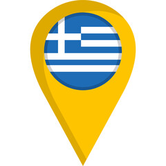 Greece Flag Location Pin Icon