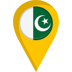 Pakistan Flag Location Pin Icon