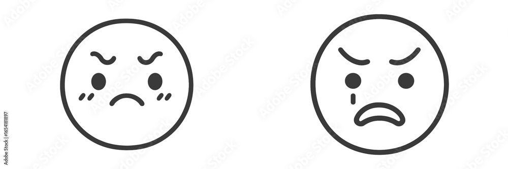 Poster two expressive faces showing anger and disappointment in a minimalist design format
