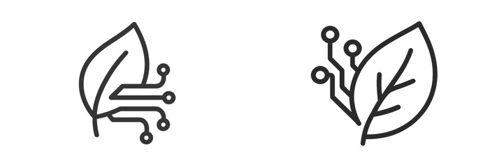 Digital leaves representing the fusion of nature and technology in conceptual design