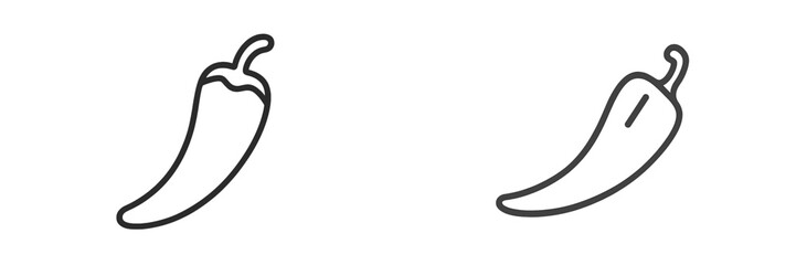 Illustration of two chili peppers in a simple design highlighting their distinctive shapes and features
