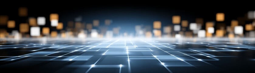 Fototapeta premium Futuristic digital network connection concept with flowing glowing lines and luminous lights an abstract technology background representing data flow and cyber innovation.