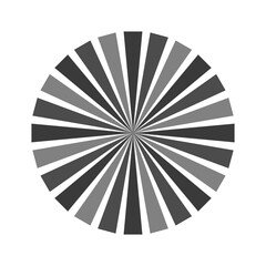 Retro black white sun rays bg. Pop art comic cartoon element.