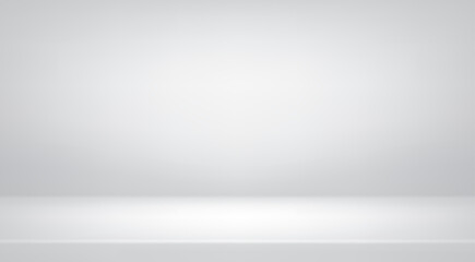 White studio background. Bright empty scene. White wall studio room with light.