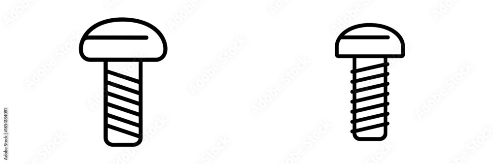 Poster screws in vector style showcasing different designs for hardware