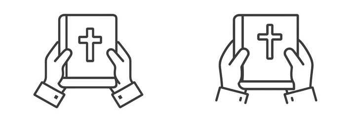 Fototapeta premium Hands holding a Bible symbolizing faith and devotion