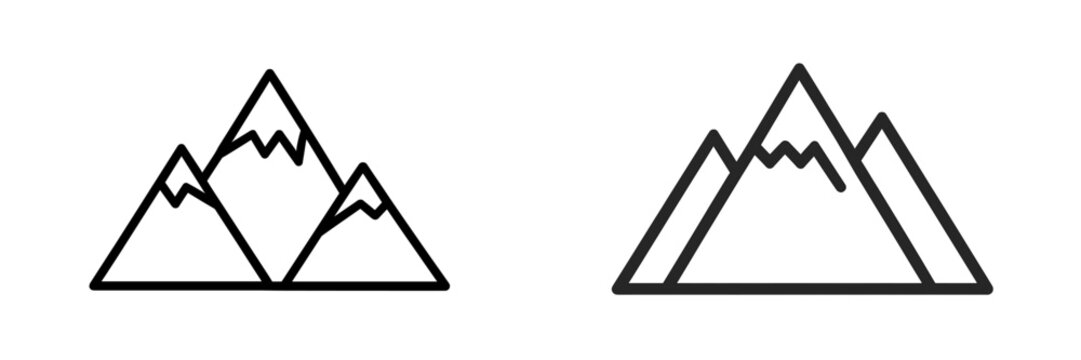 Vector illustration of mountain ranges in minimalistic style