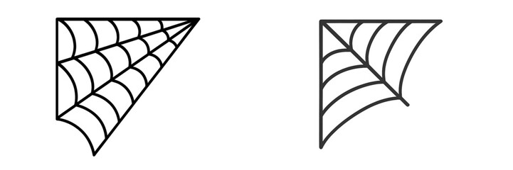 Vector illustration of two minimalist spider webs in black design