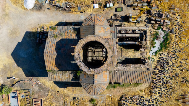 Cathedral of Talin. Talin, in the Aragatsotn Province of Armenia - 7th century. With drone