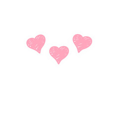Cute Heart Shape Paper Cut. Heart shape doodle. Vector illustration.