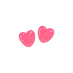 Cute Heart Shape Paper Cut. Heart shape doodle. Vector illustration.